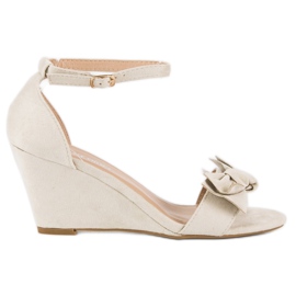 L. Lux. Shoes Sandálias de cunha elegantes marrom