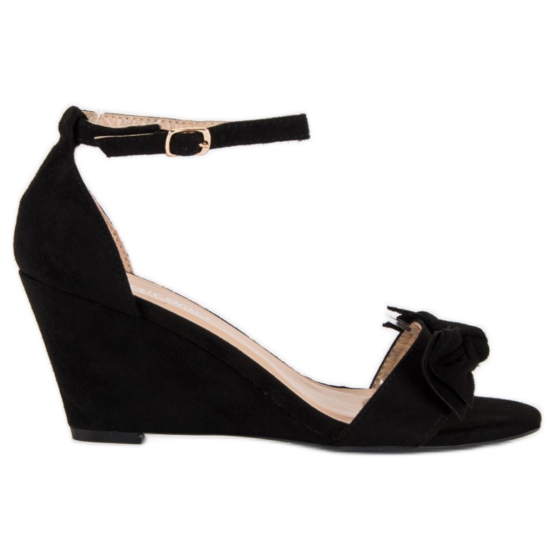 L. Lux. Shoes Sandálias de cunha elegantes preto