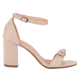 Diamantique Sandálias elegantes em um poste marrom