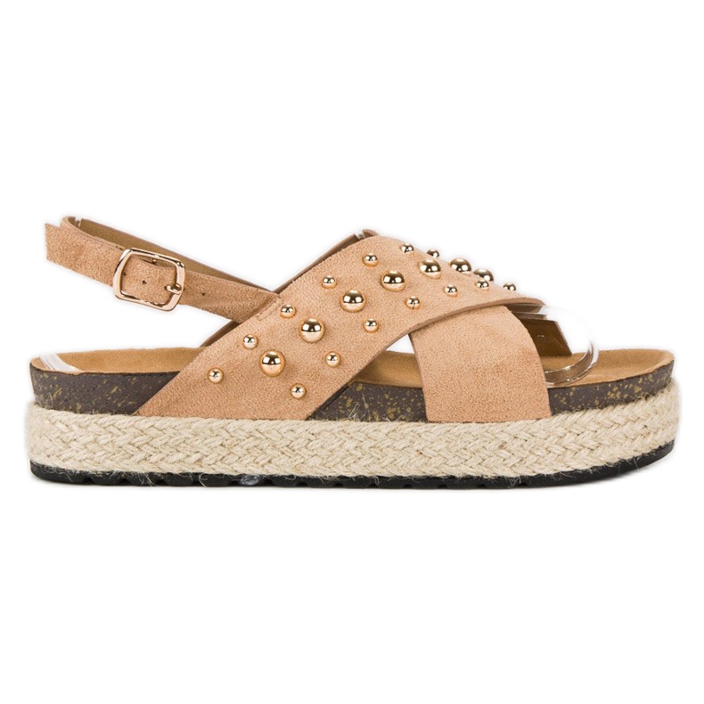 Alpargatas de camurça na plataforma castanho