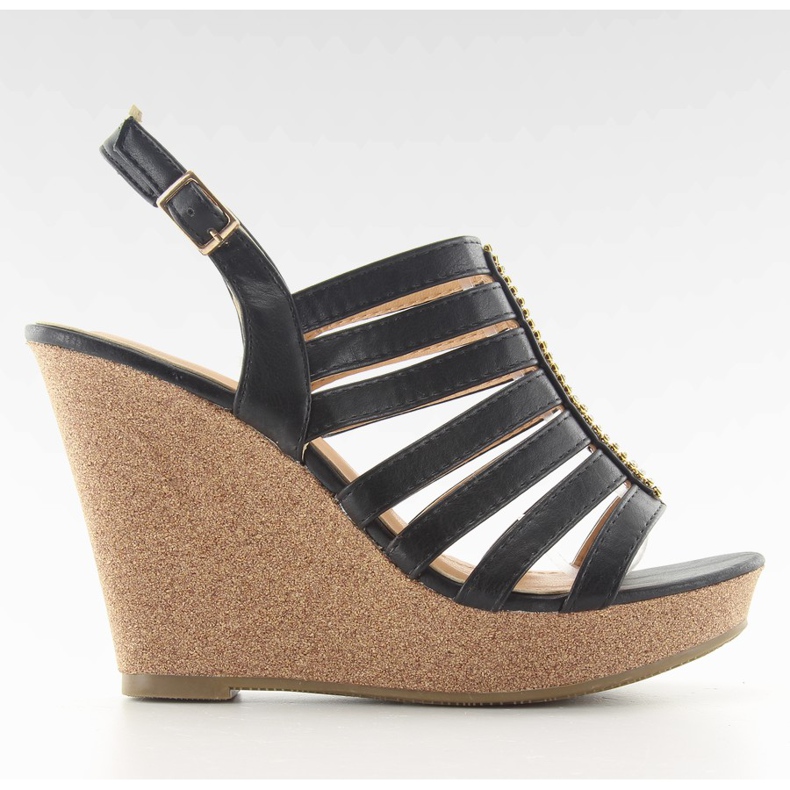 Sandálias de cunha FA77 Preto