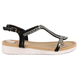 SDS Sandálias rasas confortáveis preto