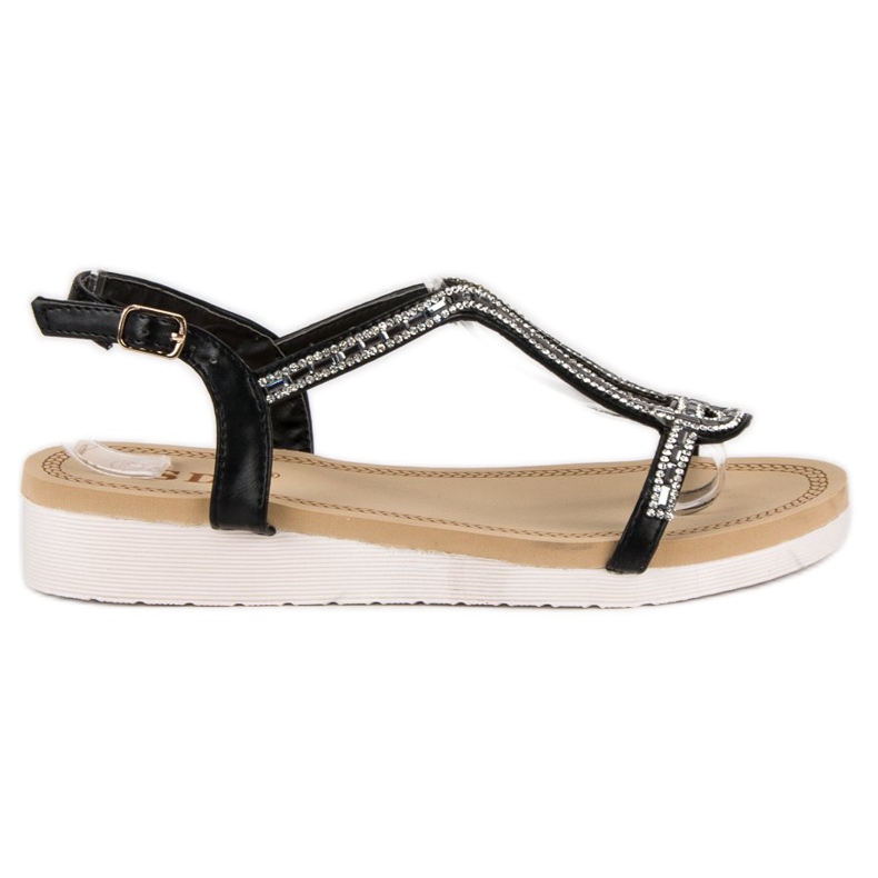 SDS Sandálias rasas confortáveis preto