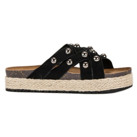 Sergio Todzi chinelos com strass preto