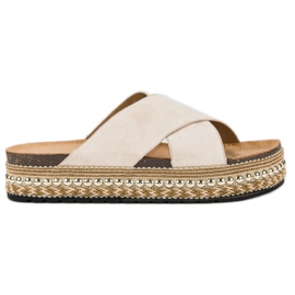Bello Star flip-flops de plataforma marrom