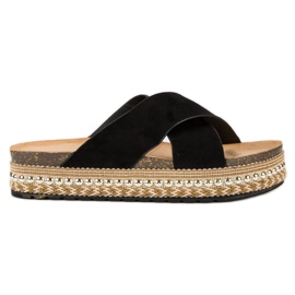 Bello Star flip-flops de plataforma preto