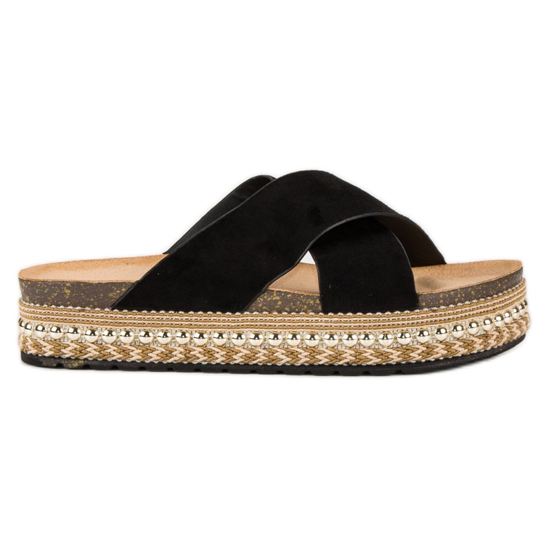 Bello Star flip-flops de plataforma preto