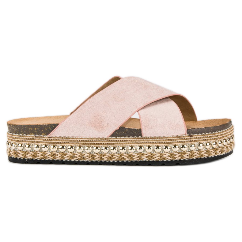Bello Star flip-flops de plataforma rosa