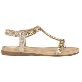 Queentina Sandálias rasas com elástico amarelo