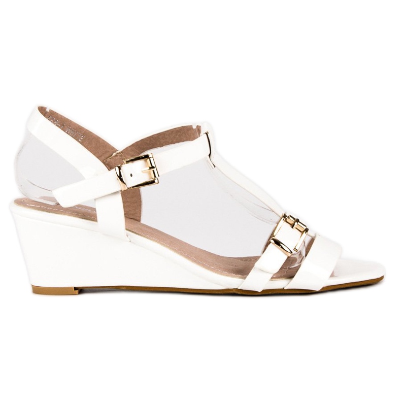 Beauty Girl'S Sandálias de cunha lacadas branco