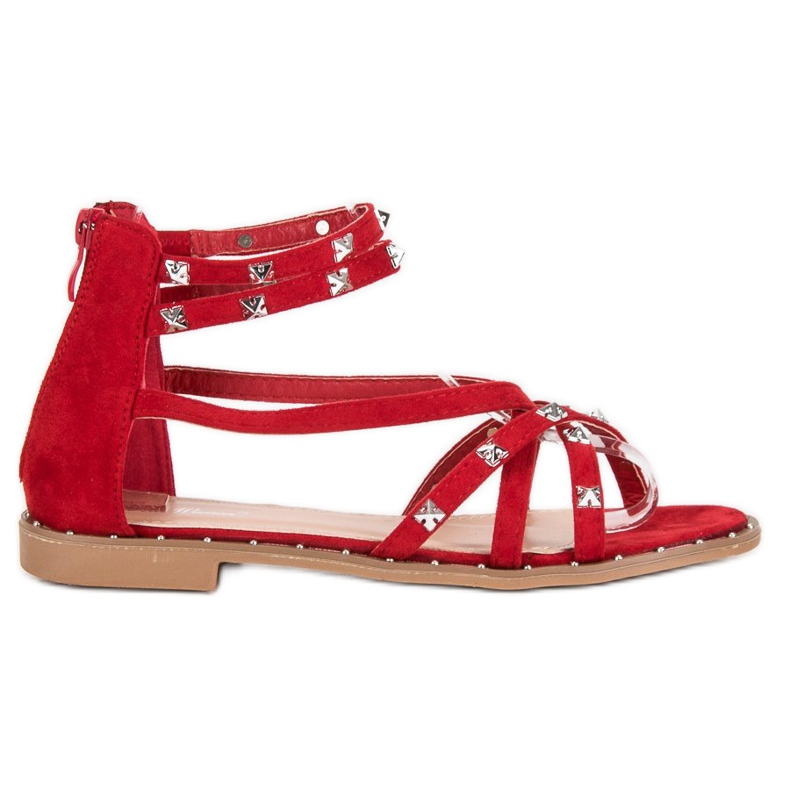 Bello Star Sandálias no controle deslizante vermelho