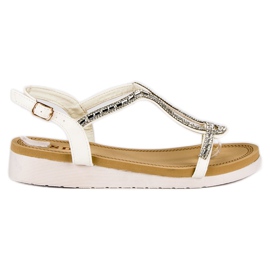 SDS Sandálias rasas confortáveis branco SDS Sandálias rasas confortáveis branco