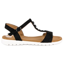 Via Giulia  sandálias rasas pretas preto Via Giulia  sandálias rasas pretas preto