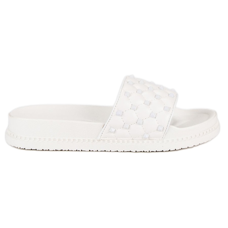 Chinelos femininos estilosos branco