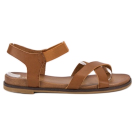 Sandálias castanhas de senhora marrom