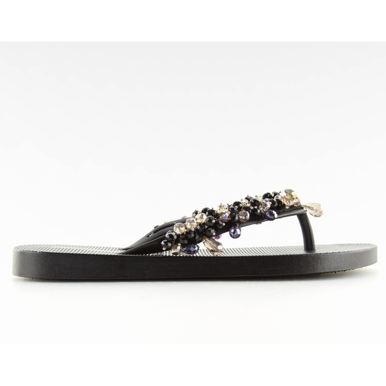 Chinelos com contas pretas JH68 Preto