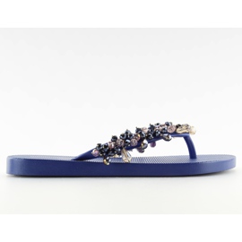 Flip flops com contas azul marinho JH68 Marinha azul-marinho