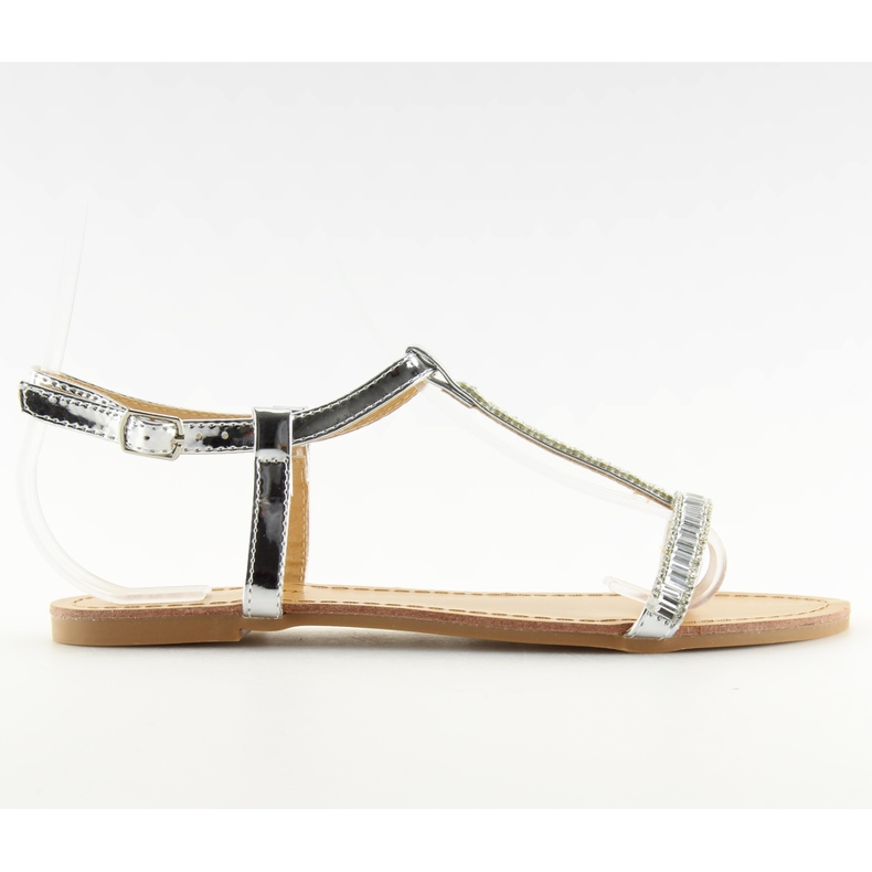 Sandálias de prata com zircônias cúbicas SY644 prata cinza Sandálias de prata com zircônias cúbicas SY644 prata cinza