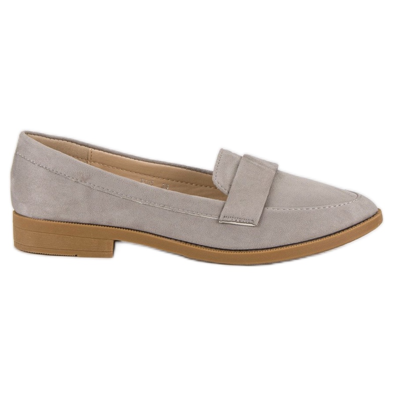 Small Swan Mocassins de camurça cinza