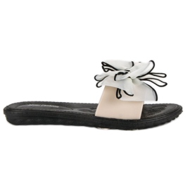 Chinelos com laço marrom