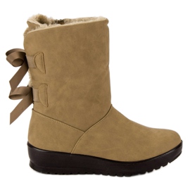 Botas de neve quentes com zíper verde