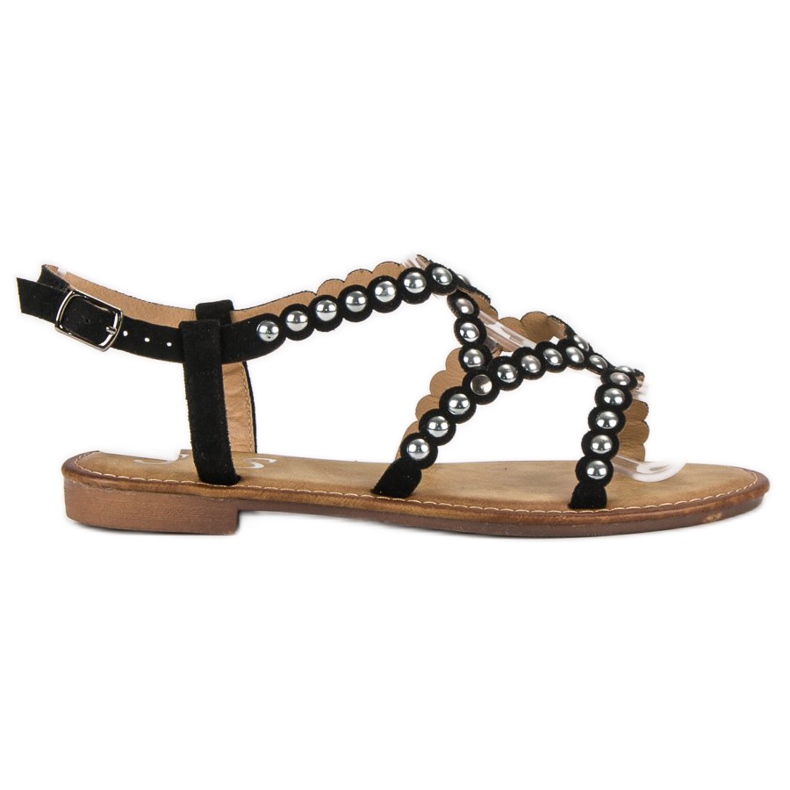 Small Swan sandálias rasas casuais preto