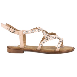 Small Swan sandálias rasas casuais marrom