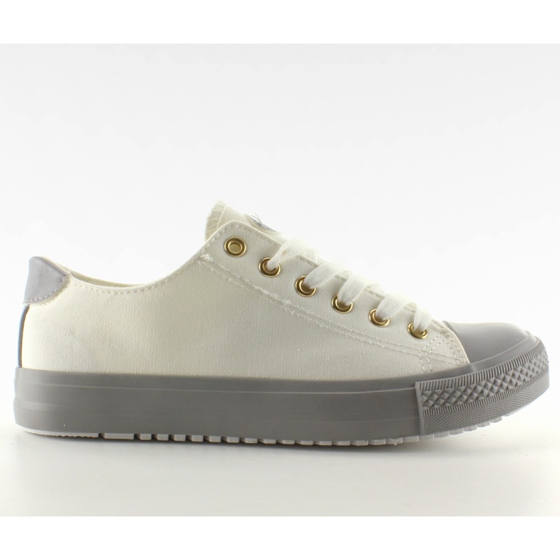 Tênis em uma borracha colorida W-3051 Branco