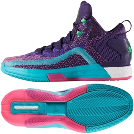 Tênis de basquete adidas John Wall 2 Boost Prime Knit M D70028 multicolorido roxo