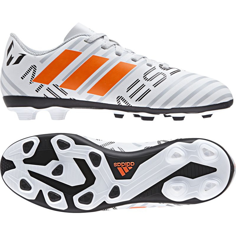 Chuteira Adidas Nemeziz Messi 17.4 FxG Jr S77200 branco