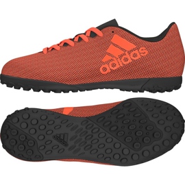 Chuteira Adidas X 17.4 Tf Jr S82422 multicolorido laranja
