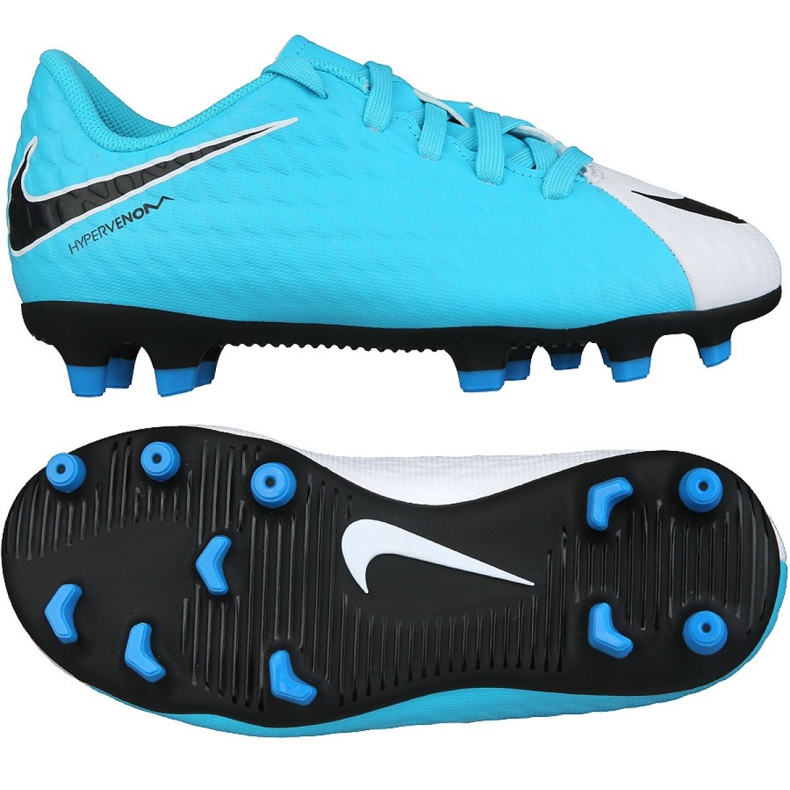 Chuteiras de futebol Nike Hypervenom Phade II Fg Jr 852580-104 azul azul