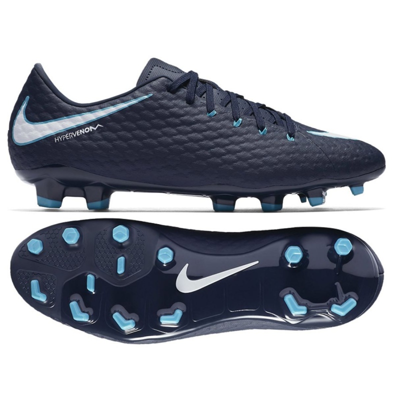 Chuteiras de futebol Nike Hypervenom Phelon Iii Fg M 852556-414 azul marinho azul marinho