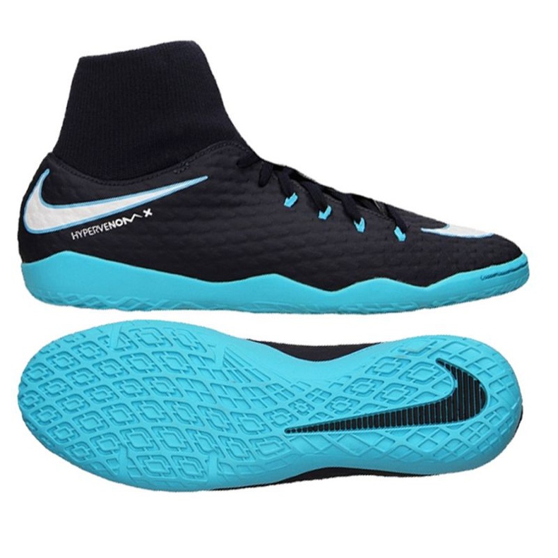 Tênis indoor Nike HypervenomX Phelon Iii Df Ic M 917768-414 azul marinho azul marinho