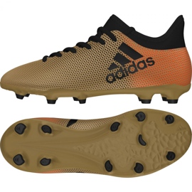 Chuteiras Adidas X 17.3 Fg Jr CP8990 ouro branco dourado Chuteiras Adidas X 17.3 Fg Jr CP8990 ouro branco dourado