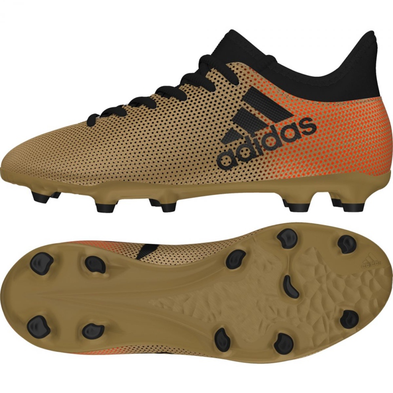 Chuteiras Adidas X 17.3 Fg Jr CP8990 ouro branco dourado