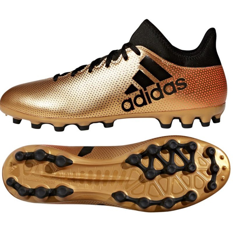 Chuteira Adidas X 17.3 Ag M CP9233 multicolorido dourado