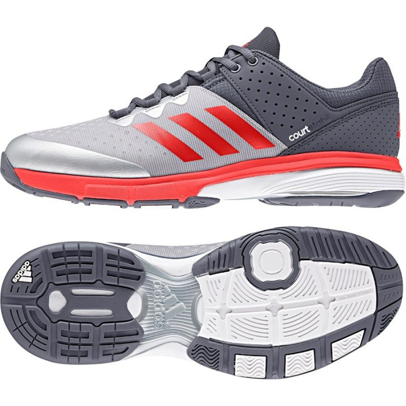 Sapato de andebol Adidas Court Stabil cinza