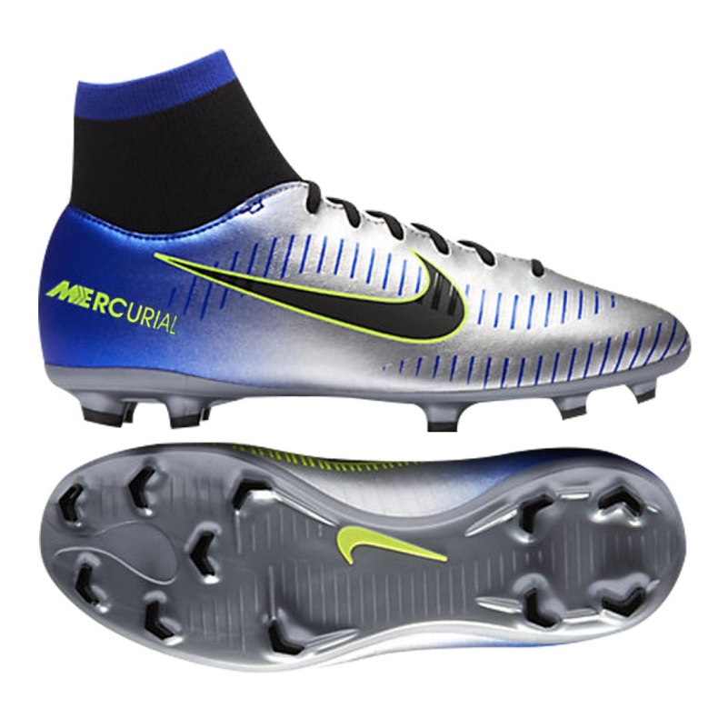 Chuteiras Nike Mercurial Victory Vi Df Neymar Fg Jr 921486-407 multicolorido prata