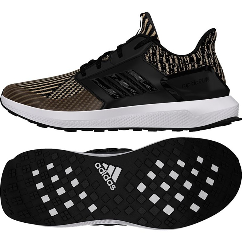 Tênis de corrida adidas Rapida Run Knit Jr DB0220 preto