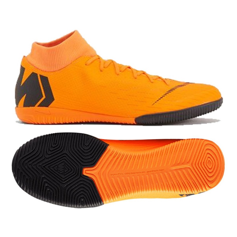 Tênis indoor Nike Merurial Superflyx 6 Academy Ic M AH7369-810 multicolorido laranja