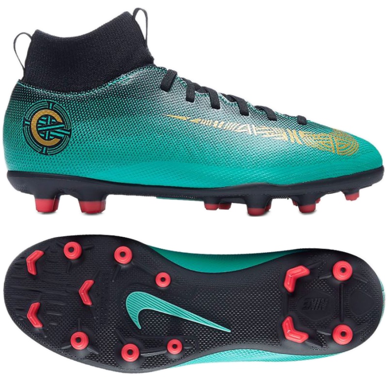 Chuteiras de futebol Nike Mercurial Superfly 6 Club CR7 Mg Jr AJ3115-390 azul azul