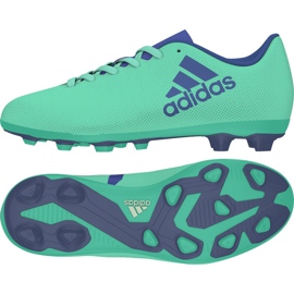 Chuteira Adidas X 17.4 FxG Jr CP9014 azul verde