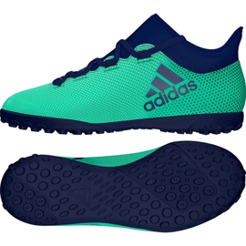 Chuteiras Adidas X Tango 17.3 Tf Jr CP9027 multicolorido azul Chuteiras Adidas X Tango 17.3 Tf Jr CP9027 multicolorido azul
