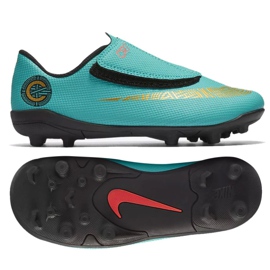 Chuteiras de futebol Nike Mercurial Vapor 12 Club Ps V CR7 Mg Jr AJ3096-390 azul azul