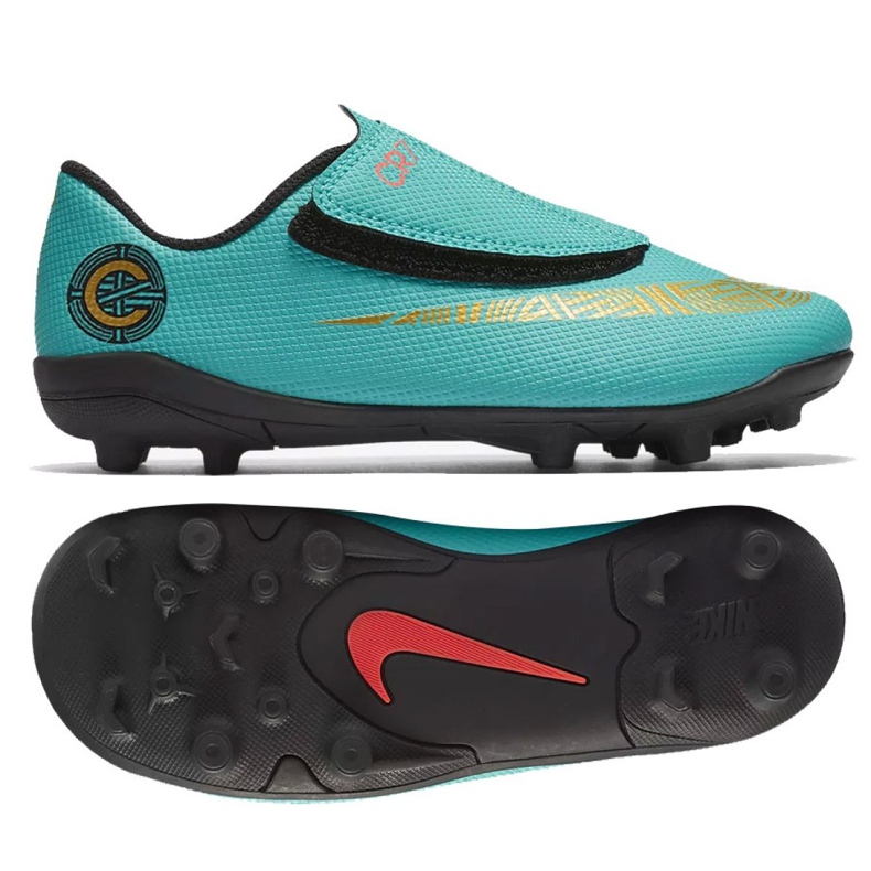 Chuteiras de futebol Nike Mercurial Vapor 12 Club Ps V CR7 Mg Jr AJ3096-390 azul azul Chuteiras de futebol Nike Mercurial Vapor 12 Club Ps V CR7 Mg Jr AJ3096-390 azul azul