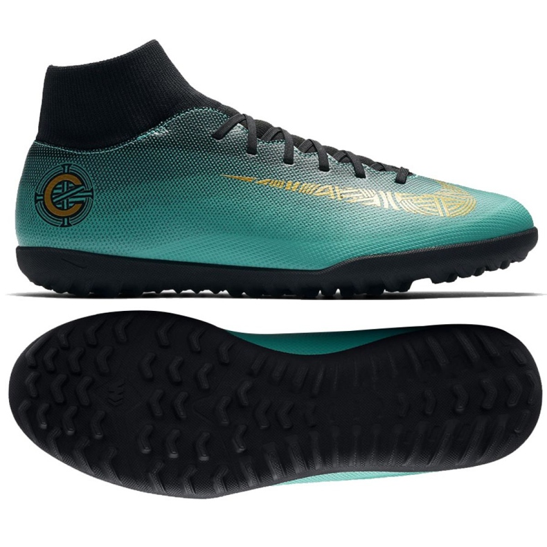 Chuteiras de futebol Nike Mercurialx 6 Club CR7 Tf AJ3570-390 azul azul