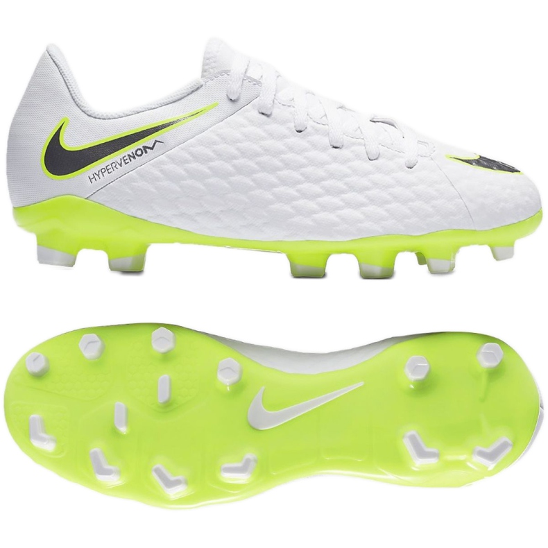Chuteiras de futebol Nike Hypervenom Phantom 3Academy Fg Jr AJ4119-107 multicolorido branco