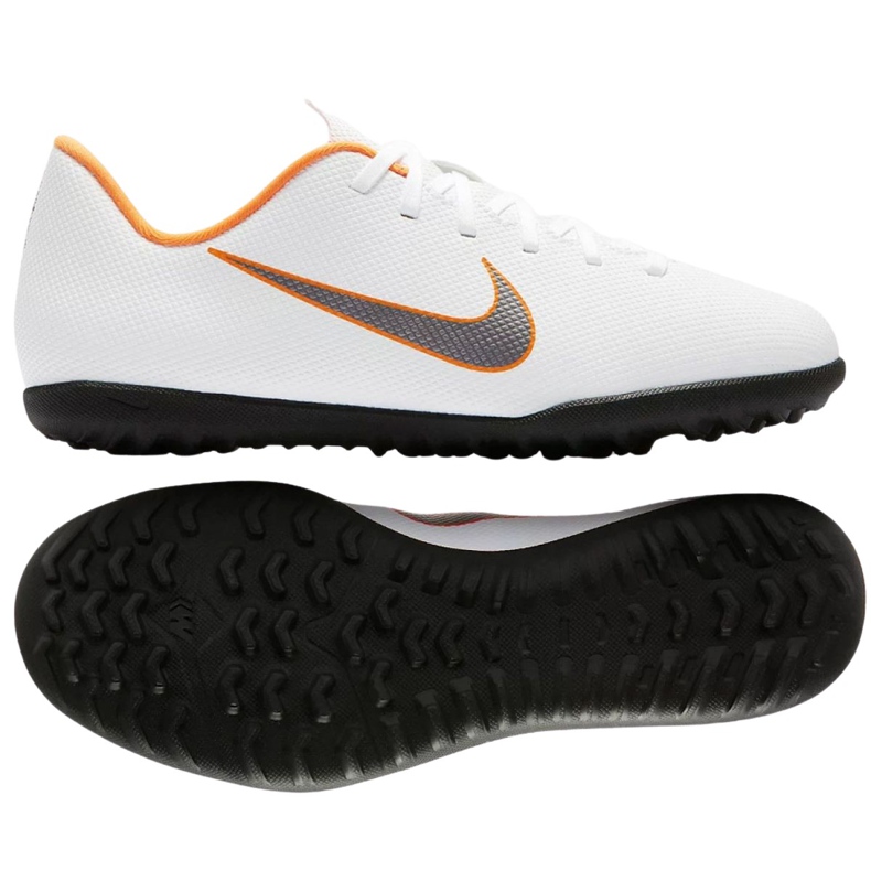 Nike Mercurial VaporX 12 clube Tf Gs Jr AH7355-107 chuteiras de futebol multicolorido branco Nike Mercurial VaporX 12 clube Tf Gs Jr AH7355-107 chuteiras de futebol multicolorido branco