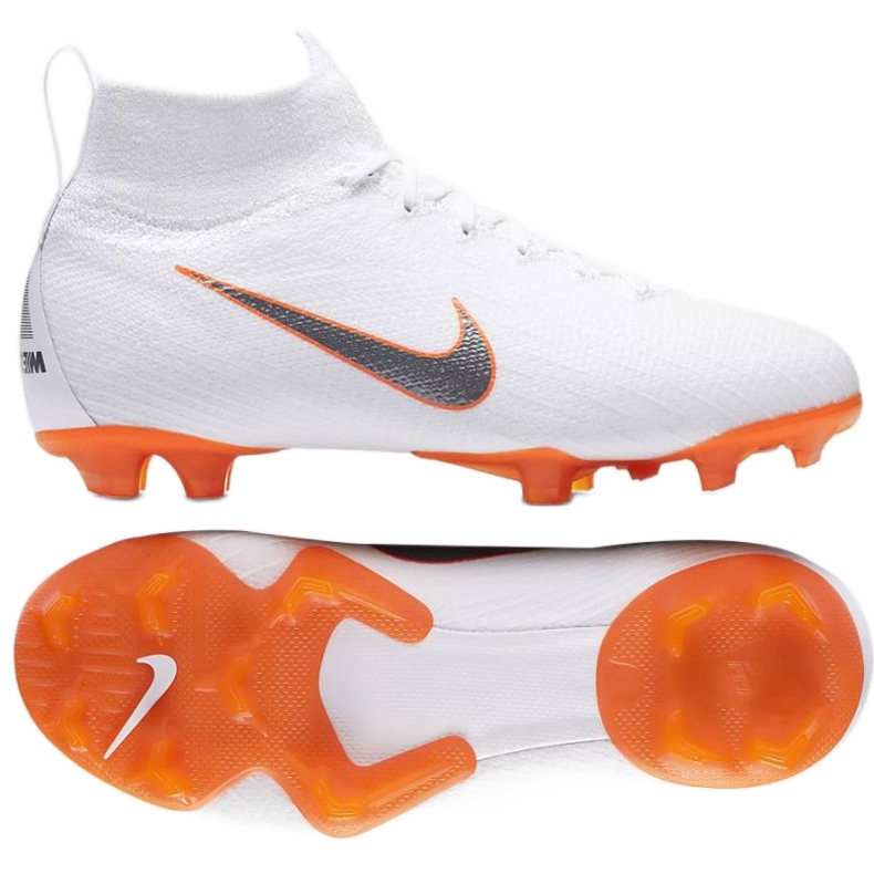 Chuteiras de futebol Nike Mercurial Superfly 6 Elite Fg Jr AH7340-107 branco branco